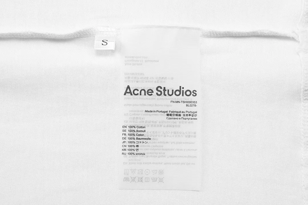Acne Studios 2026 New Arrival logo Same Style t 100％ 32 ：White Size：XS S M L